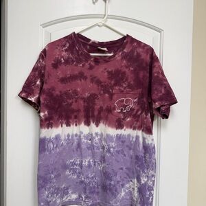 Ivory Ella Purple and White Tie-Dye Short Sleeve Tee